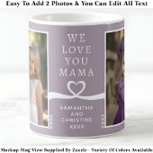 Wir Liebe Sie Mama 2 Foto Custom Lila Modern P202 Kaffeetasse