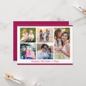 Wir Liebe Sie Mama 5 Foto Collage Pink Glitzer Karte (Vorderseite/Rückseite Beispiel)