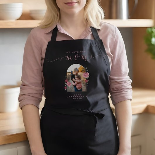 Wir Liebe Sie Mama - Blumenmuster Foto Arch Custom Schürze