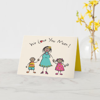 Wir Liebe Sie Mama Cartoon Familie glücklichen Mut Karte