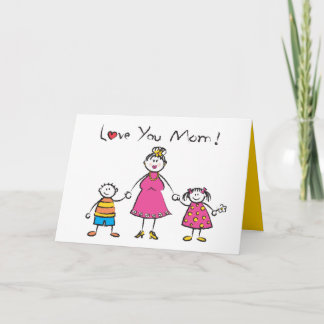Wir Liebe Sie Mama Cartoon Familie glücklichen Mut Karte