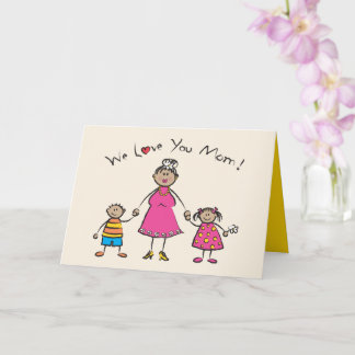 Wir Liebe Sie Mama Cartoon Familie glücklichen Mut Karte