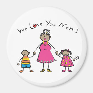 Wir Liebe Sie Mama Cartoon Familie glücklichen Mut Magnet