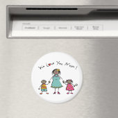 Wir Liebe Sie Mama Cartoon Familie glücklichen Mut Magnet (In Situ (Geschirrspüler))