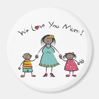 Wir Liebe Sie Mama Cartoon Familie glücklichen Mut Magnet