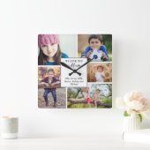 Wir Liebe Sie Mama Custom 5 Foto Kinderfamilie Quadratische Wanduhr (Zuhause)
