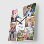 Wir Liebe Sie Mama Custom 5 Foto Kinderfamilie Quadratische Wanduhr (Winkel)
