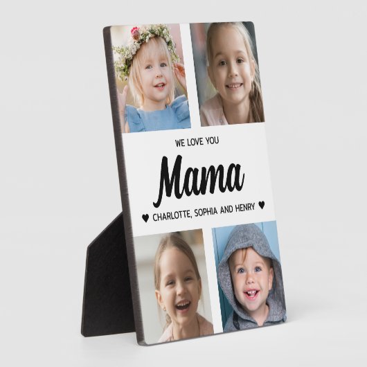 Wir Liebe Sie Mama Familie halten Foto Collage Fotoplatte (Seite)