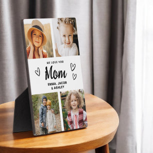 Wir Liebe Sie Mama Familie Moderne FotoCollage Fotoplatte