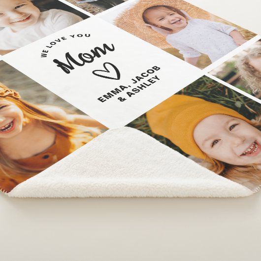 Wir Liebe Sie Mama Familie Moderne FotoCollage Sherpadecke (3/4)