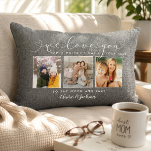Wir Liebe Sie Mama Familienfoto Collage Moderne Ru Lendenkissen