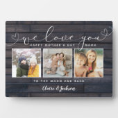 Wir Liebe Sie Mama Familienfoto Collage Rustikales Fotoplatte (Vorderseite)