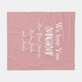 Wir Liebe Sie Mama Familiennamen Skript Niedlich B Fleecedecke (Vorderseite (Horizontal))