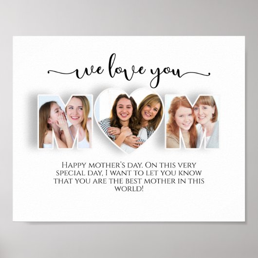 Wir Liebe Sie Mama Foto Collage Poster (Vorne)
