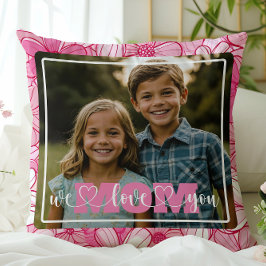 Wir Liebe Sie Mama Foto Rosa Blume Muttertag Kissen