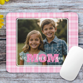 Wir Liebe Sie Mama Foto Rosa Karierten Muttertag Mousepad
