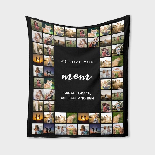 Wir Liebe Sie Mama FotoCollage Fleecedecke