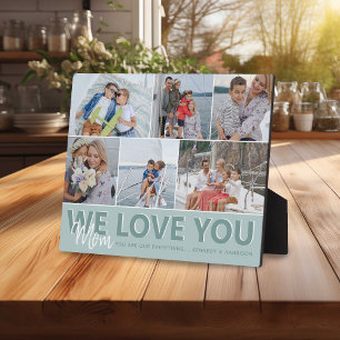 "Wir Liebe Sie" Mama FotoCollage   PERSONALISIERT Fotoplatte