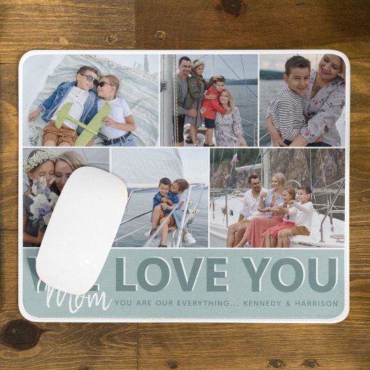 "Wir Liebe Sie" Mama FotoCollage | PERSONALISIERT Mousepad