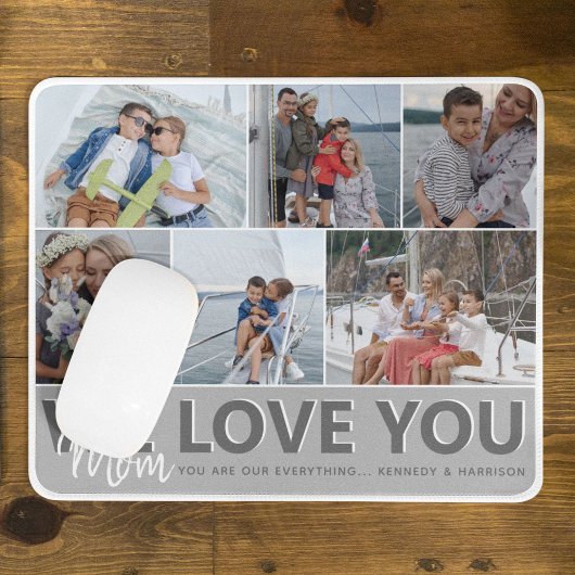 "Wir Liebe Sie" Mama FotoCollage | PERSONALISIERT Mousepad