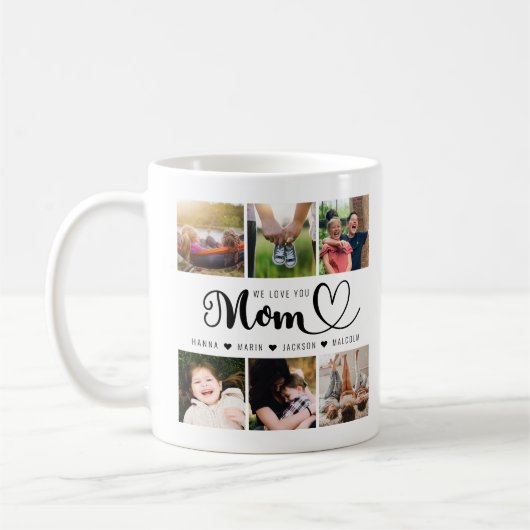 Wir Liebe Sie Mama Kinder Namen Foto Collage Kaffeetasse (Links)