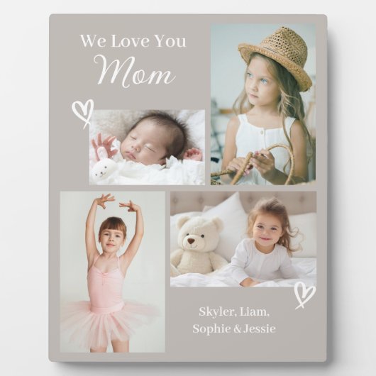 Wir Liebe Sie Mama Kinderfoto Collage Fotoplatte (Vorderseite)