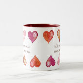 Wir Liebe Sie Mama Modern Art bemalten Herzen Zweifarbige Tasse (Mittel)