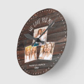 Wir Liebe Sie MAMA Niedlich moderne FotoCollage Runde Wanduhr (Winkel)