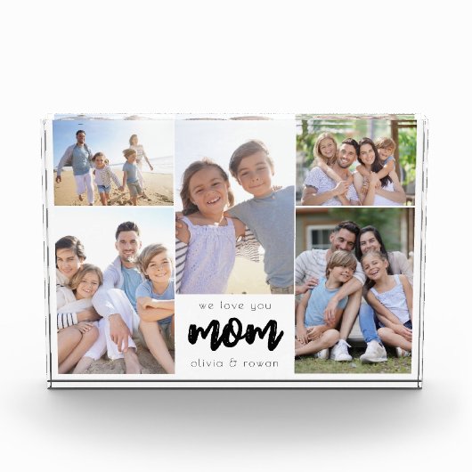 Wir Liebe Sie Mama Personalisierten Fotocollage Bl Fotoblock (Vorderseite)