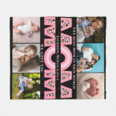 Wir Liebe Sie Mama Rosa Minimalistisch 6 Foto Coll Fleecedecke (Vorderseite (Horizontal))
