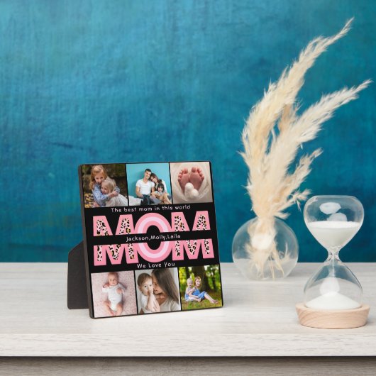 Wir Liebe Sie Mama Rosa Minimalistisch 6 Foto Coll Fotoplatte (InSitu)