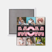 Wir Liebe Sie Mama Rosa Minimalistisch 6 Foto Coll Magnet (Vorderseite/Rückseite)