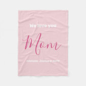 Wir Liebe Sie Mama Rosa Minimalistisch Fleecedecke (Vorderseite)