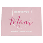 Wir Liebe Sie Mama Rosa Minimalistisch Große Geschenktüte (Vorderseite)
