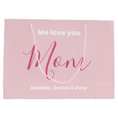 Wir Liebe Sie Mama Rosa Minimalistisch Große Geschenktüte (Rückseite)