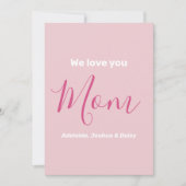 Wir Liebe Sie Mama Rosa Minimalistisch Karte (Vorderseite)
