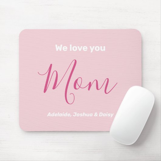 Wir Liebe Sie Mama Rosa Minimalistisch Mousepad (Mit Mouse)