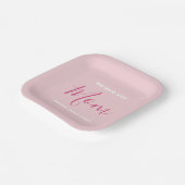 Wir Liebe Sie Mama Rosa Minimalistisch Pappteller (Gewinkelt)