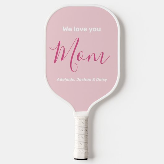 Wir Liebe Sie Mama Rosa Minimalistisch Pickleball Schläger (Rückseite)