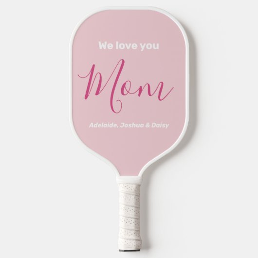 Wir Liebe Sie Mama Rosa Minimalistisch Pickleball Schläger (Vorderseite)