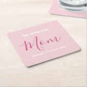 Wir Liebe Sie Mama Rosa Minimalistisch Rechteckiger Pappuntersetzer (angewinkelt)