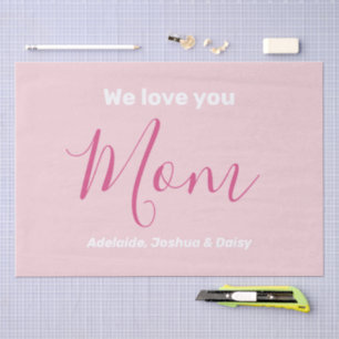 Wir Liebe Sie Mama Rosa Minimalistisch Seidenpapier