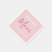 Wir Liebe Sie Mama Rosa Minimalistisch Serviette (Ecke)