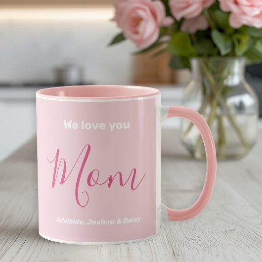 Wir Liebe Sie Mama Rosa Minimalistisch Tasse
