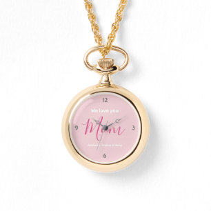 Wir Liebe Sie Mama Rosa Minimalistische Netzklamme Armbanduhr