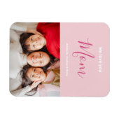 Wir Liebe Sie Mama Rosa Minimalistisches Foto Magnet (Horizontal)
