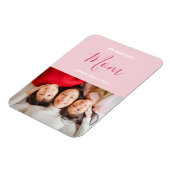 Wir Liebe Sie Mama Rosa Minimalistisches Foto Magnet (Linke Seite)