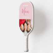 Wir Liebe Sie Mama Rosa Minimalistisches Foto Pickleball Schläger (Links)
