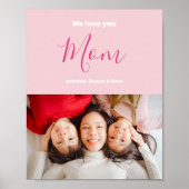 Wir Liebe Sie Mama Rosa Minimalistisches Foto Poster (Vorne)