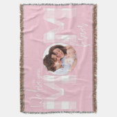 Wir Liebe Sie Mama Rosa und Weiß Decke (Vorderseite Vertikal)